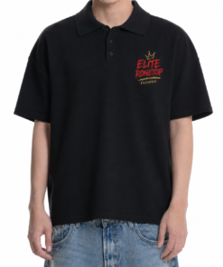 ÁO POLO OVERSIZE ELITERONETOP ĐEN THÊU LOGO PREMIUM