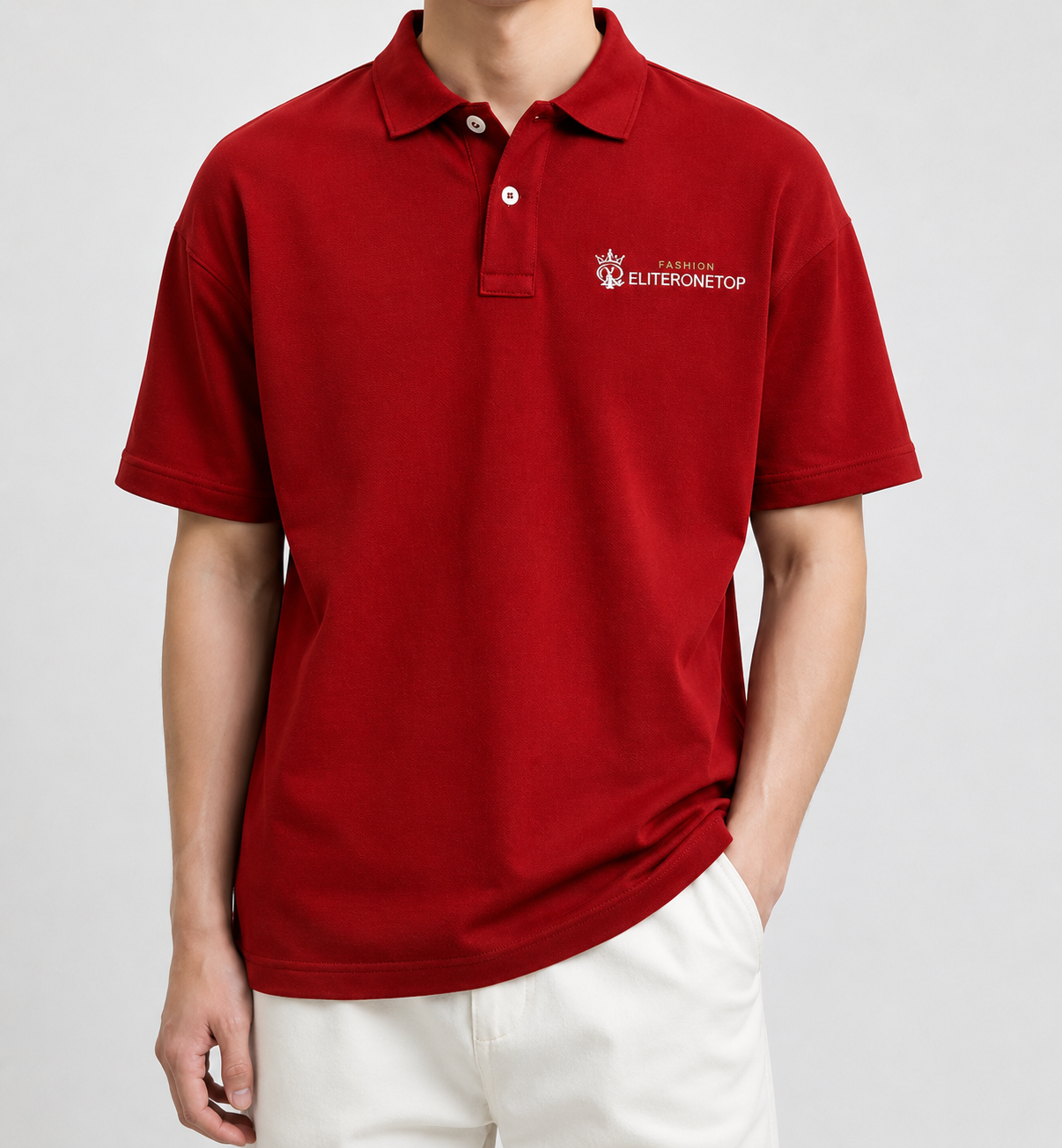 ÁO POLO OVERSIZE ELITERONETOP ĐỎ THÊU LOGO PREMIUM